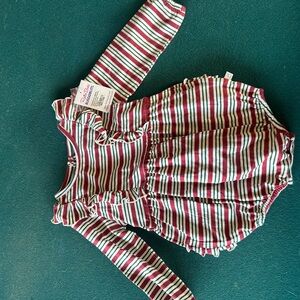 RuffleButts Striped Baby Romper